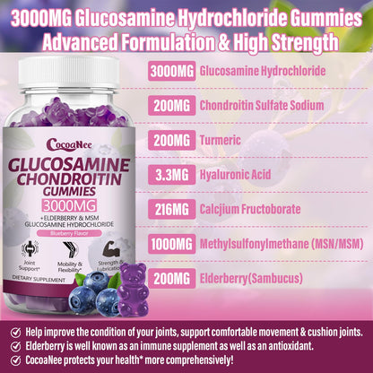 Ingredients label of CocoaNee glucosamine chondroitin gummies