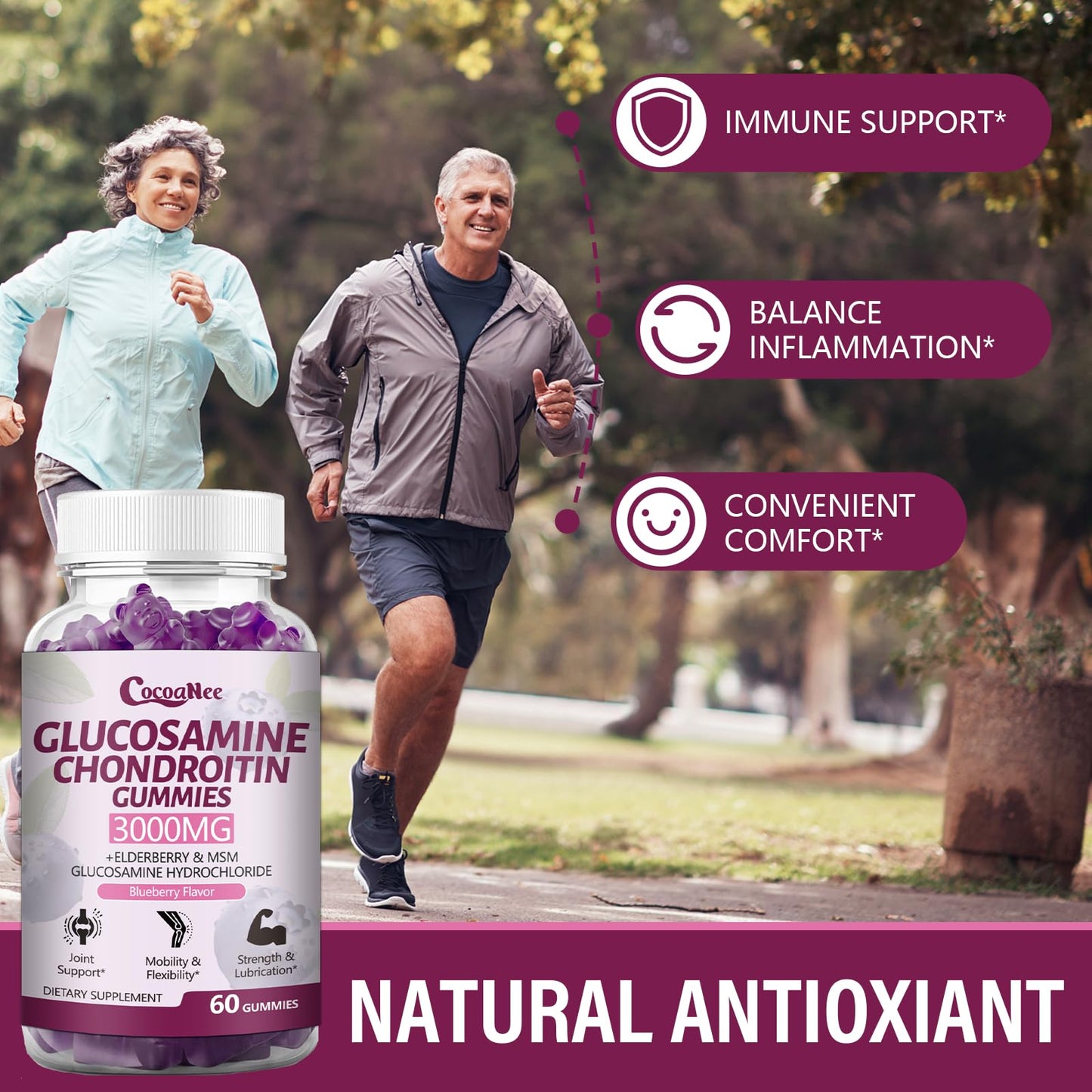 Elderberry and MSM joint support gummy supplement packaging