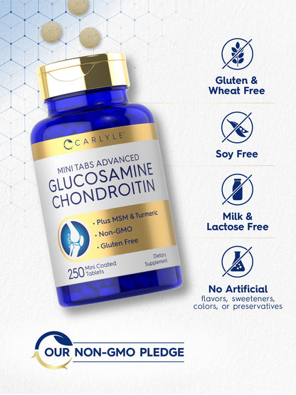 Side view of Carlyle Glucosamine Chondroitin MSM supplement facts