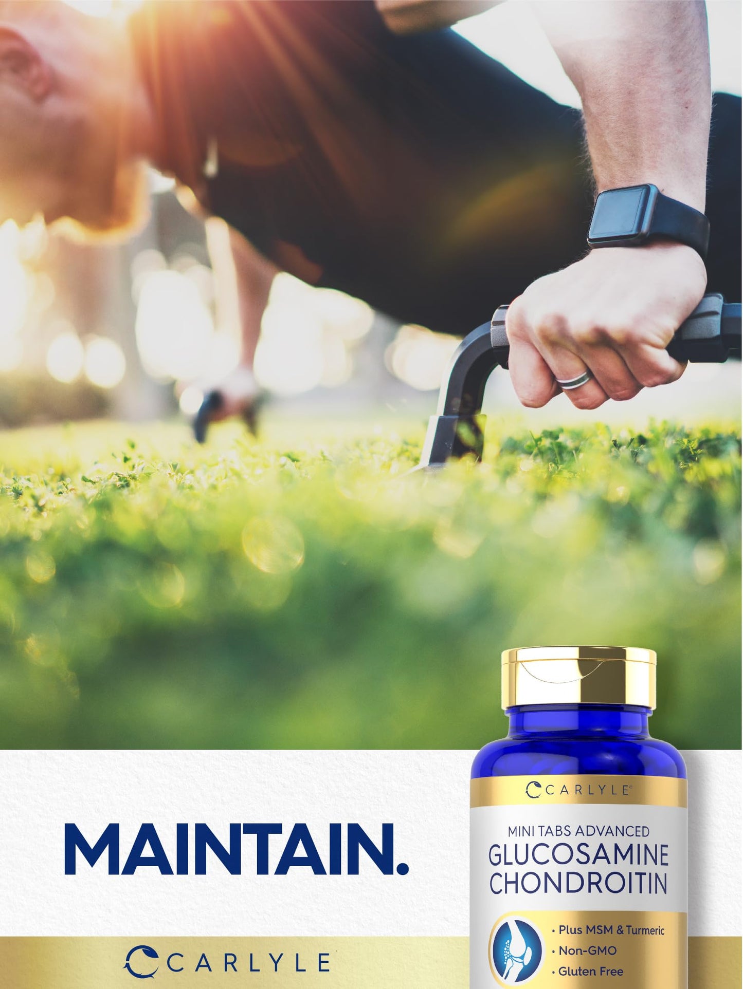 Authentic Carlyle Glucosamine Chondroitin MSM bottle packaging