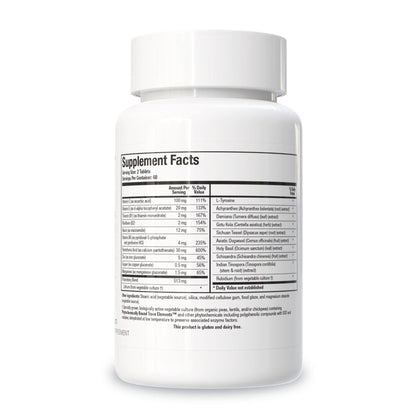 Biotics Research ADHS 120 Tablets vegetarian non glandular formula label details