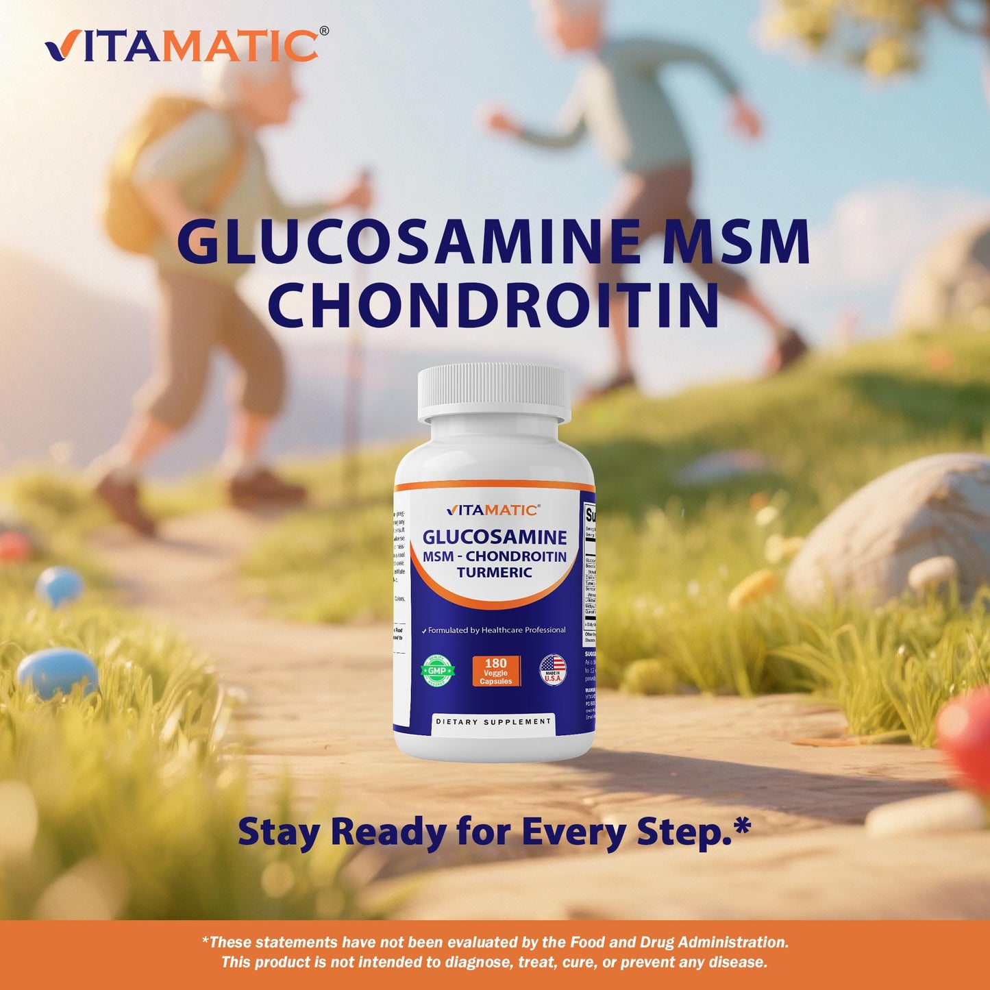 Close up of Vitamatic joint health supplement bottle seal