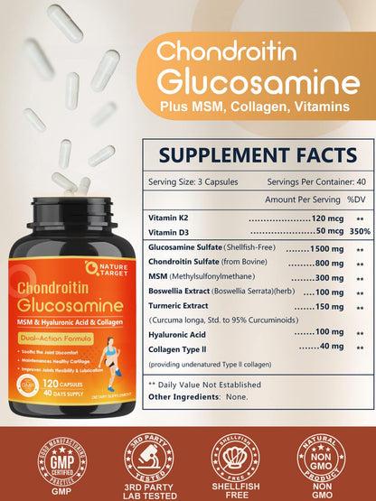 Nature Target glucosamine and chondroitin bottle lifestyle shot