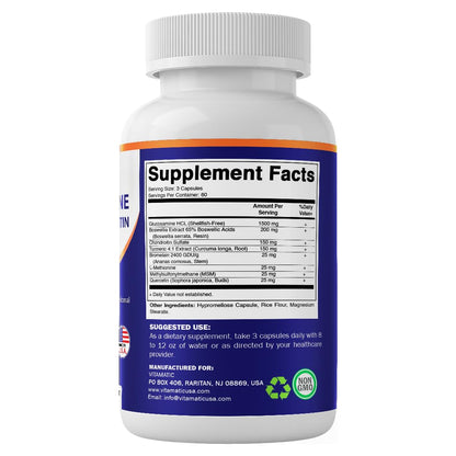 Vitamatic joint support supplement for men and women packaging