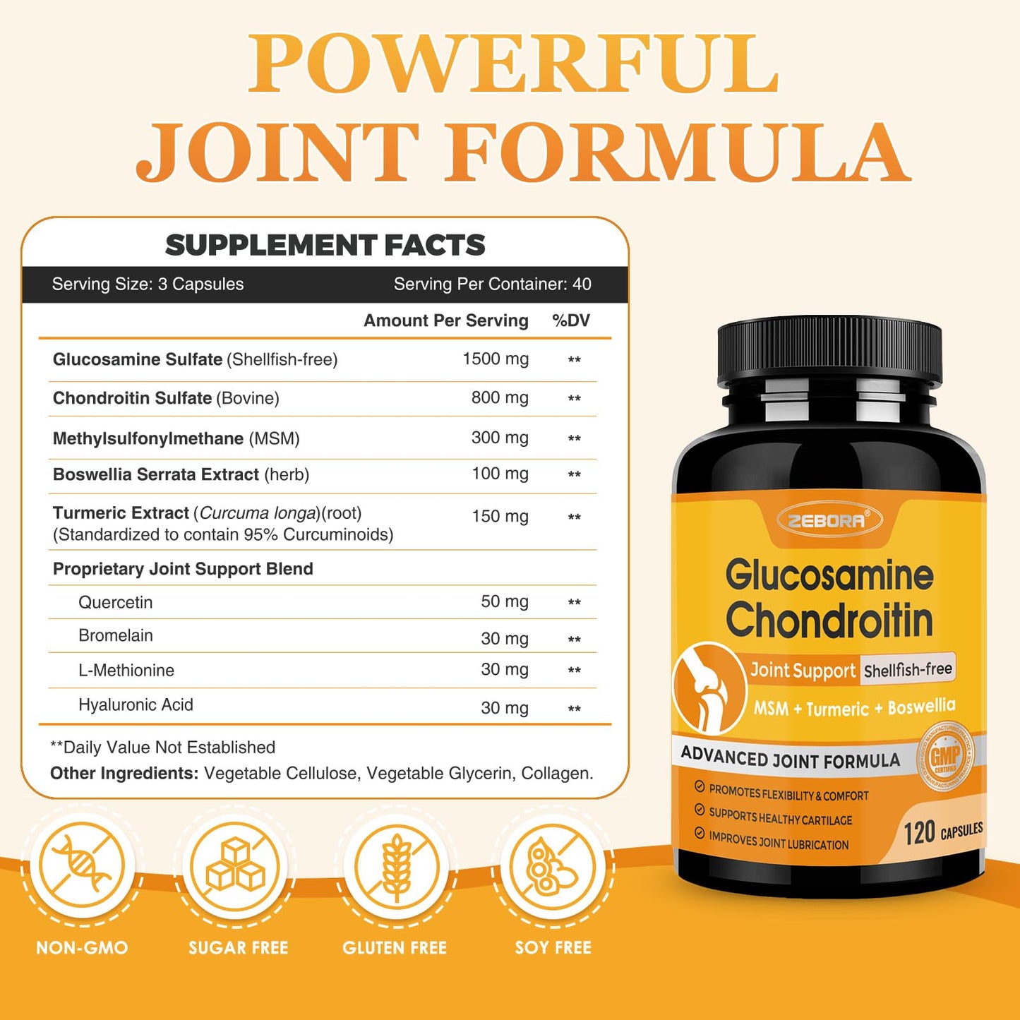 Zebora Glucosamine Chondroitin for men and women