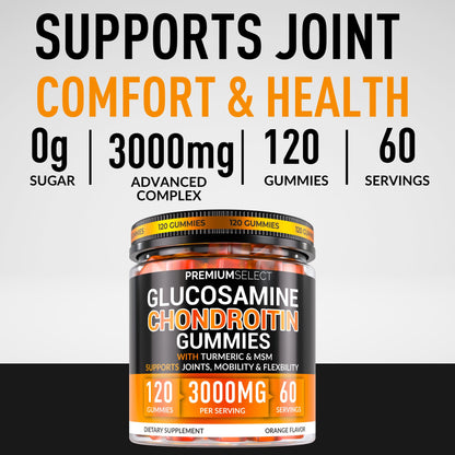 Glucosamine Chondroitin 3000mg gummy bottle label details