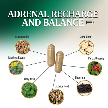 Nature's Nutrition Ashwagandha and Rhodiola capsules bottle side view