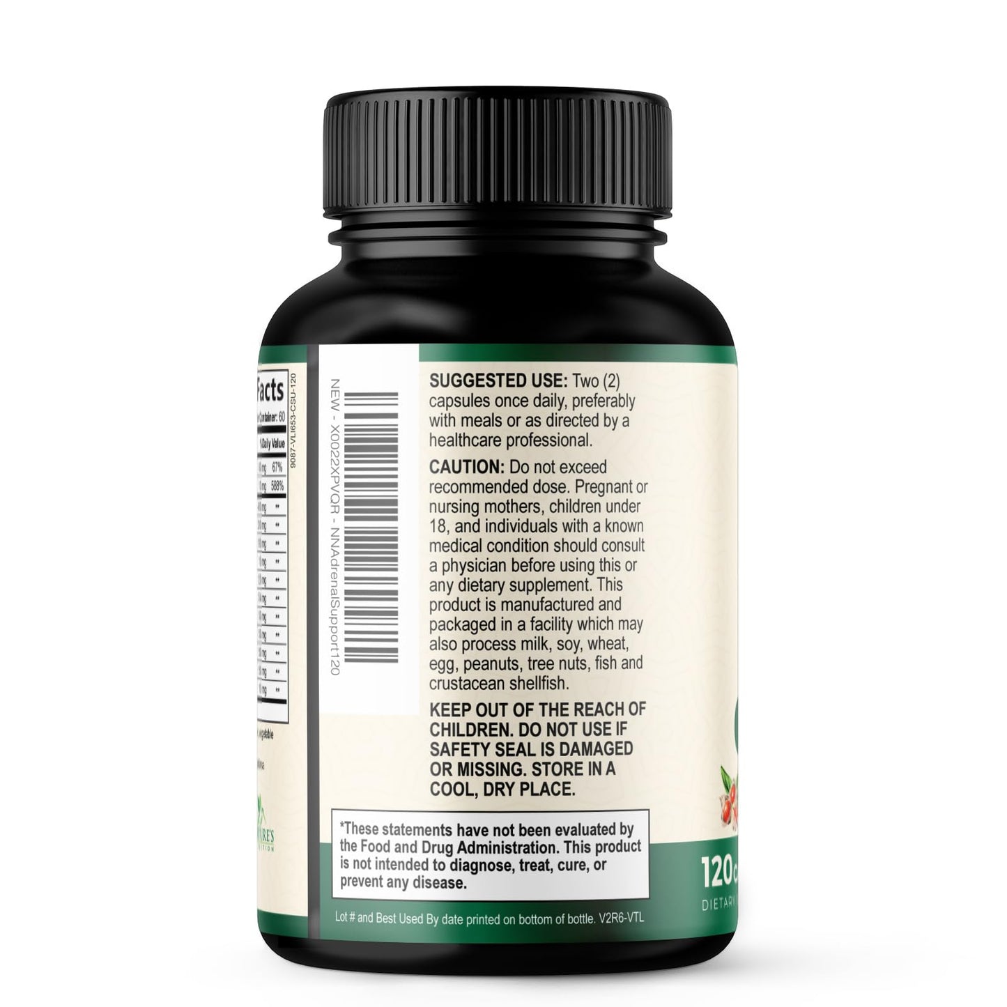 Nature's Nutrition stress support capsules premium ingredients listing