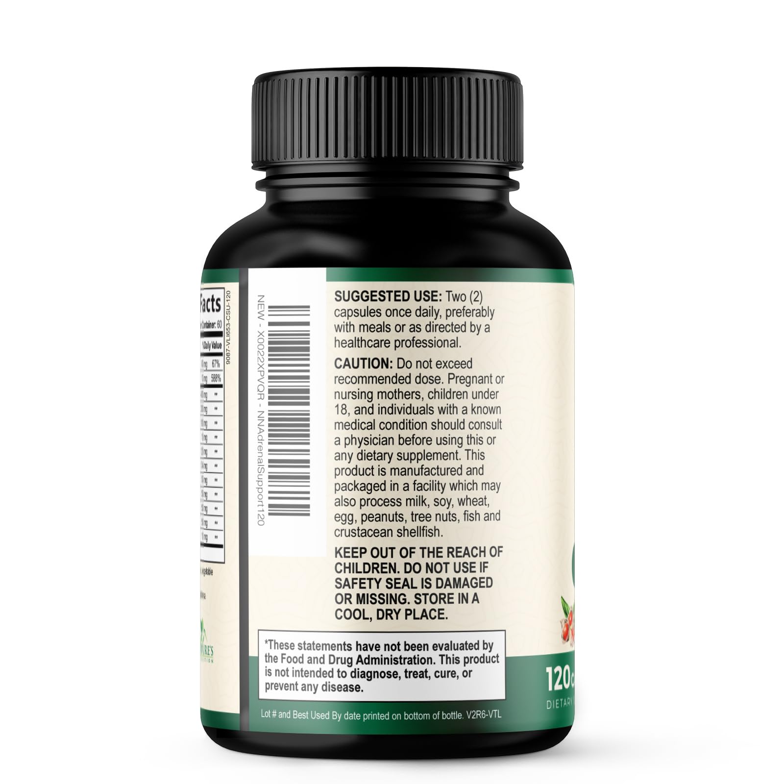 Nature's Nutrition stress support capsules premium ingredients listing