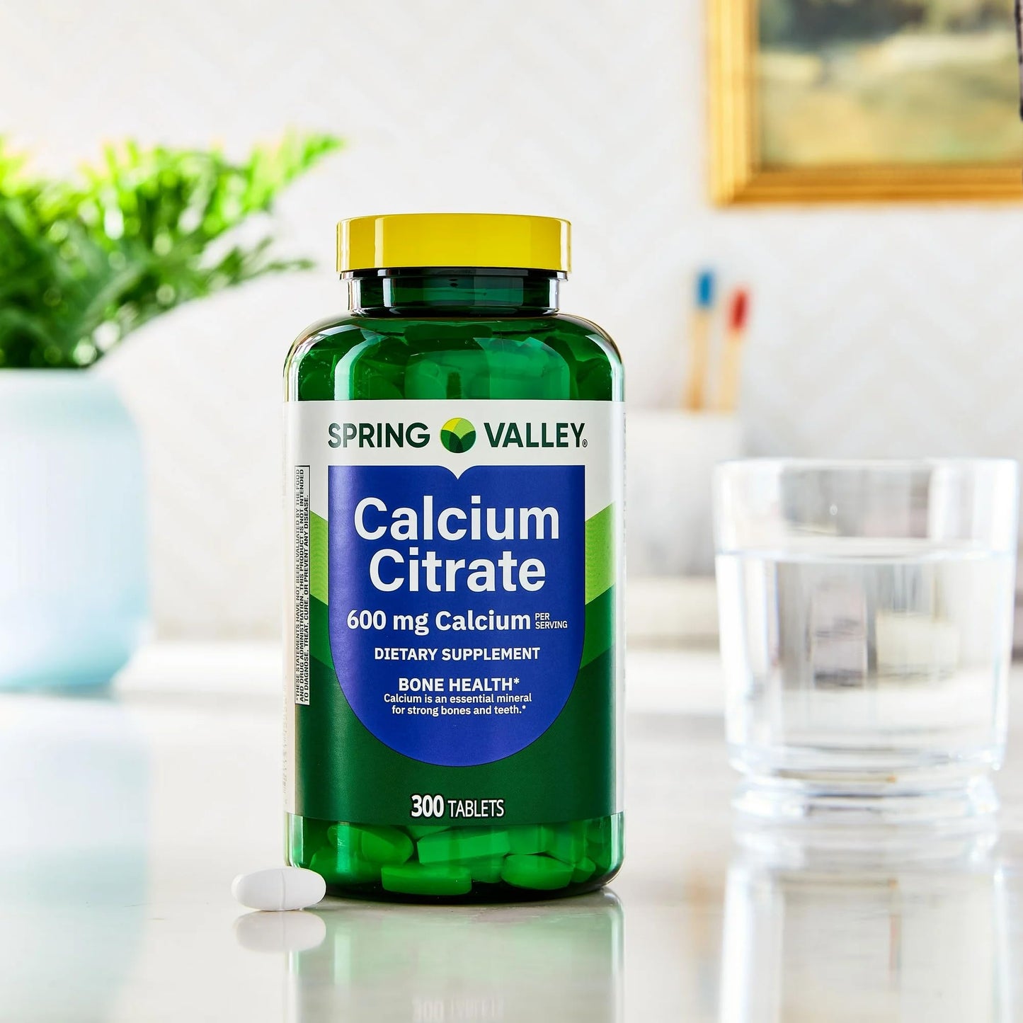 Back of Spring Valley Calcium Citrate bottle showing ingredients