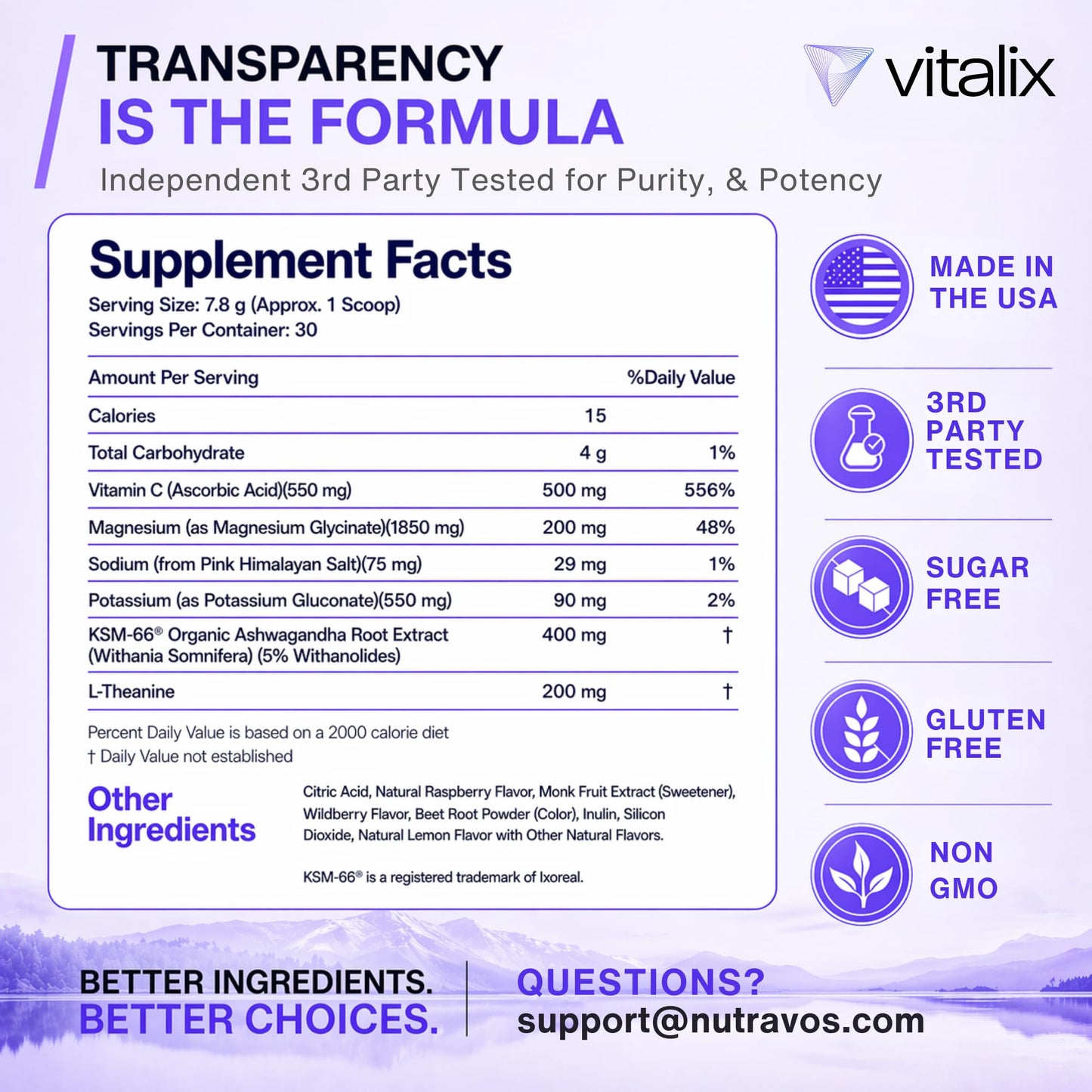 Nutravōs USA imported cortisol cocktail premium ingredients overview