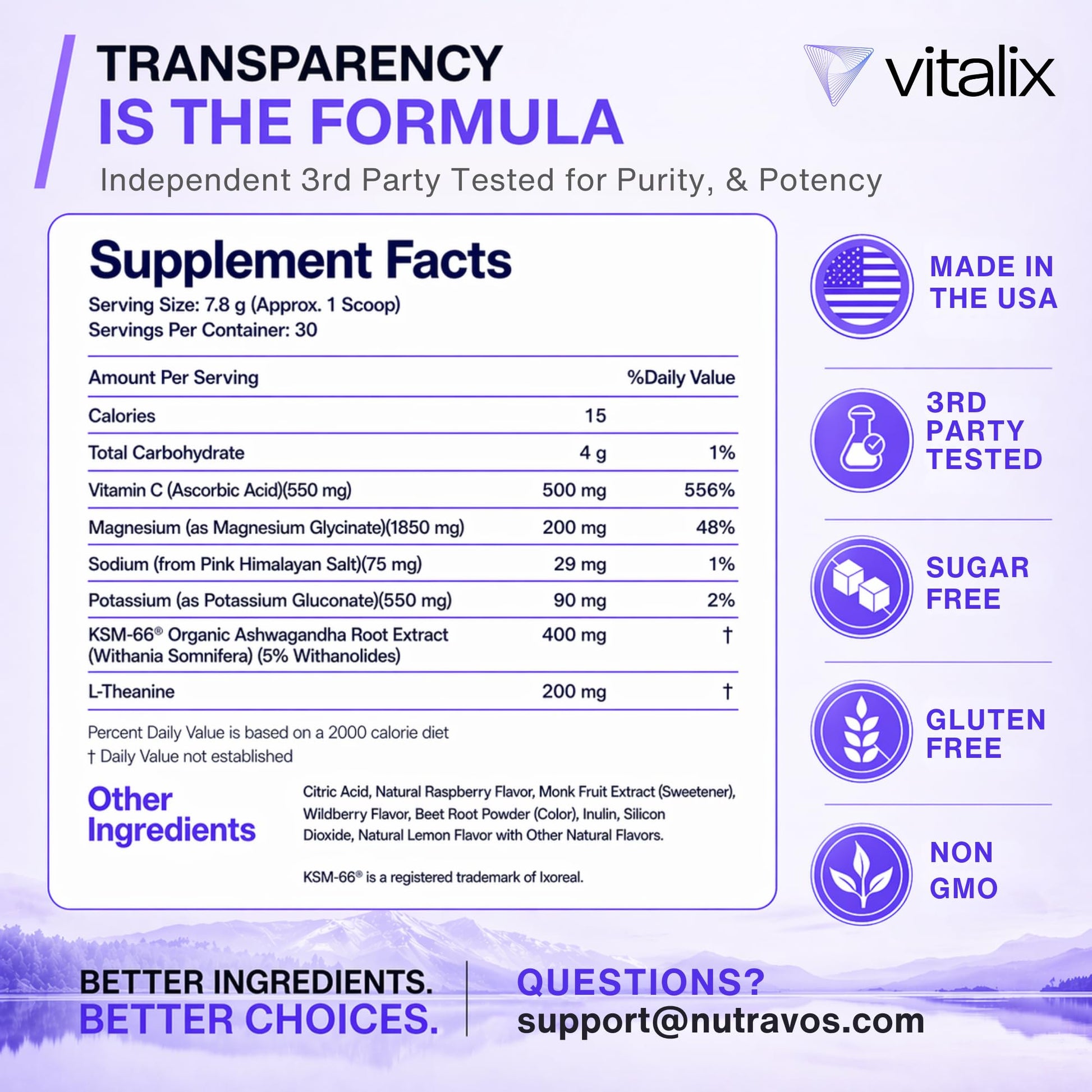 Nutravōs USA imported cortisol cocktail premium ingredients overview