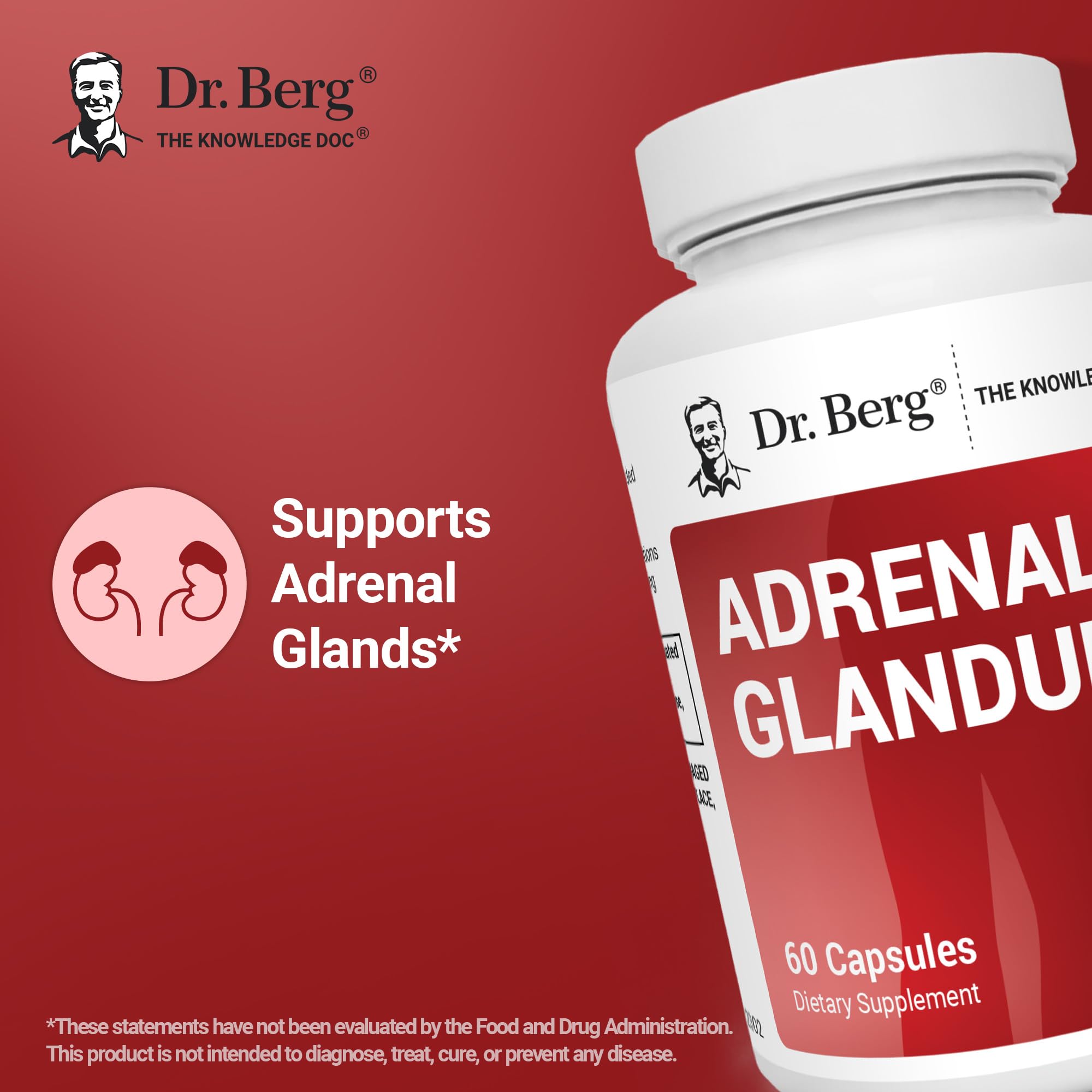 Dr. Berg Cortisol Support supplement packaging showing grass-fed bovine label