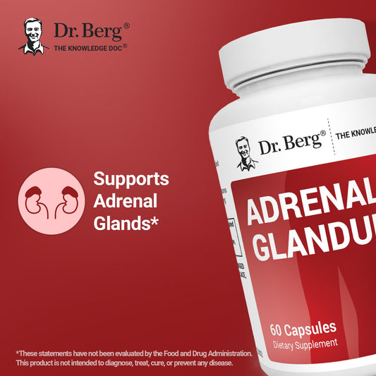 Dr. Berg Cortisol Support supplement packaging showing grass-fed bovine label