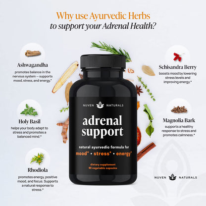 Nuven Naturals herbal dietary supplement packaging showing ninety vegetable capsules.