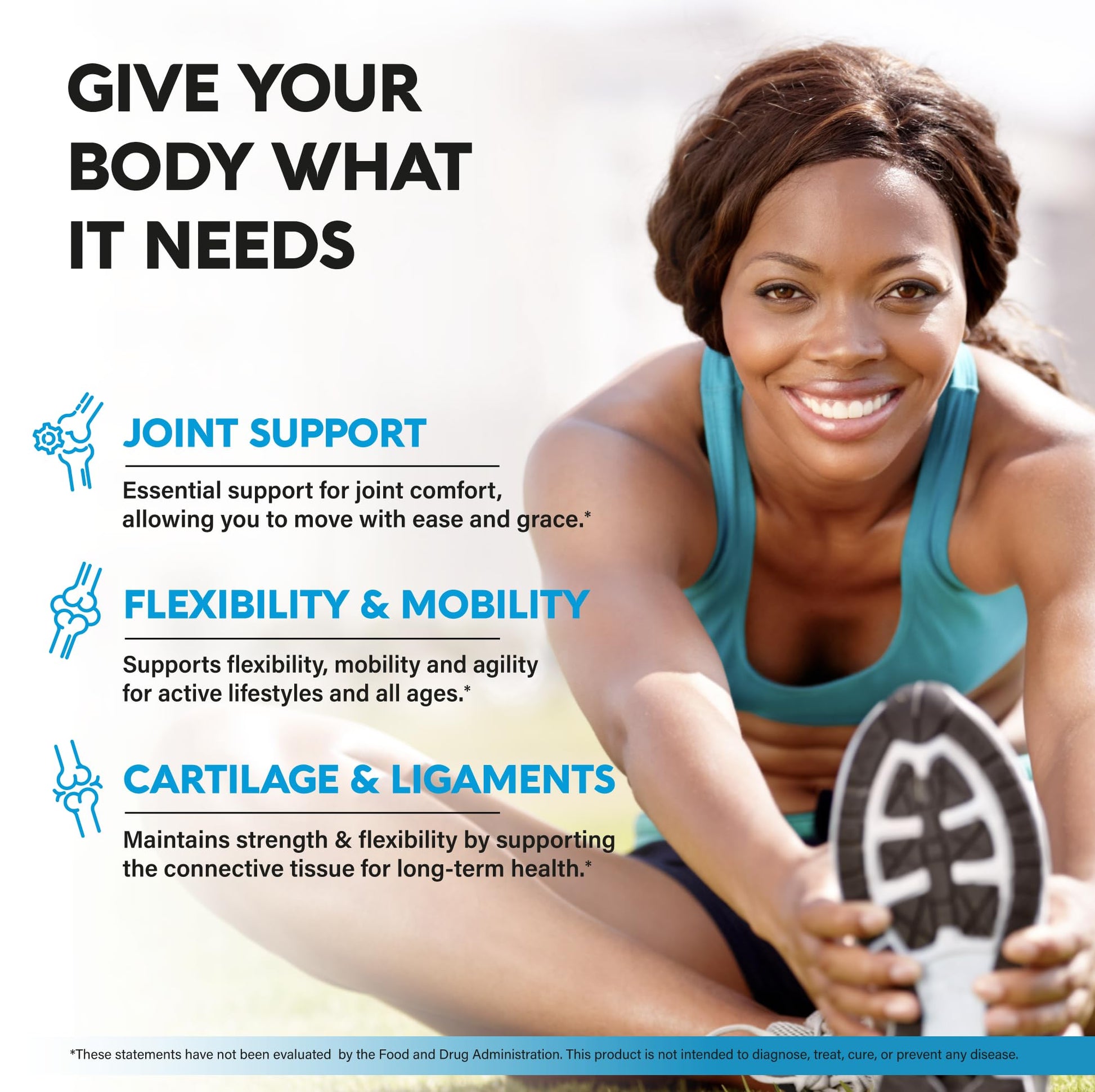 Side view of Nutraharmony joint supplement bottle showing ingredients