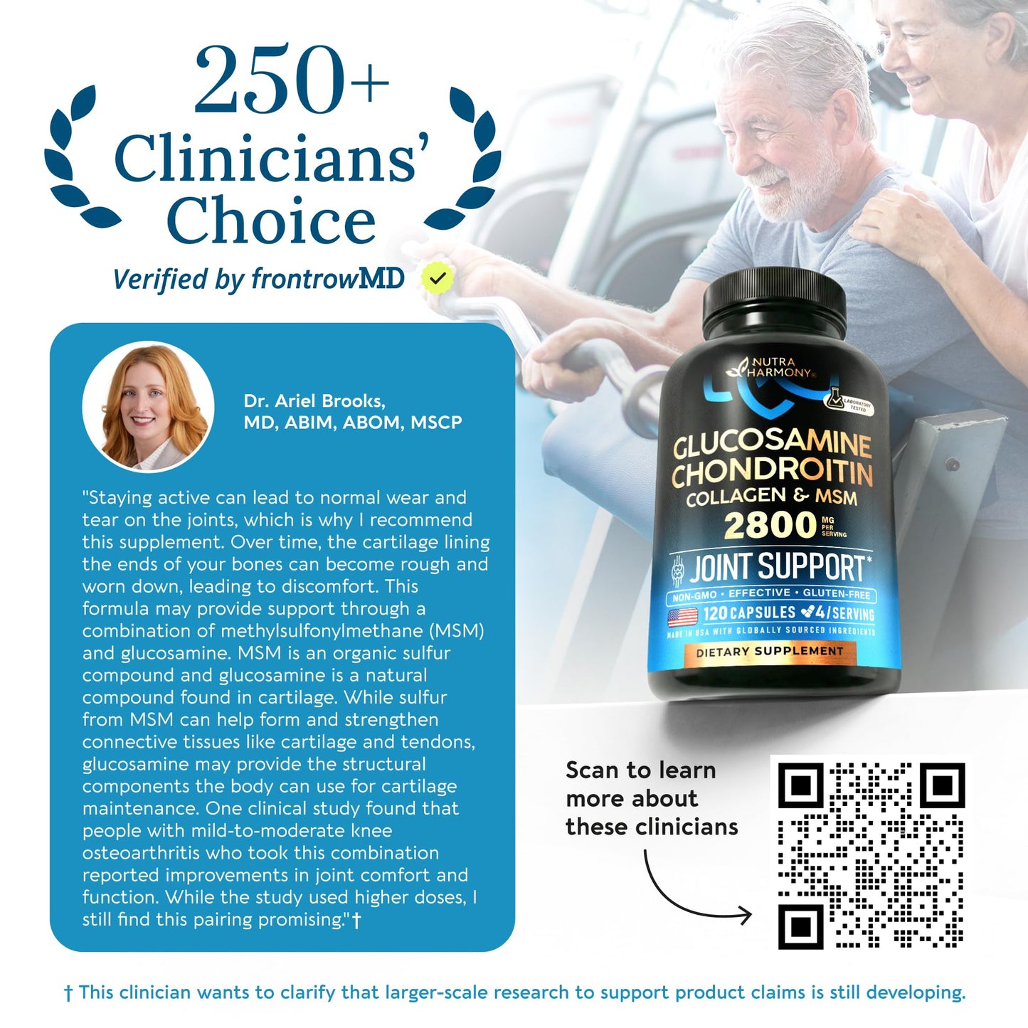 Nutraharmony 2800 mg joint health supplement capsules