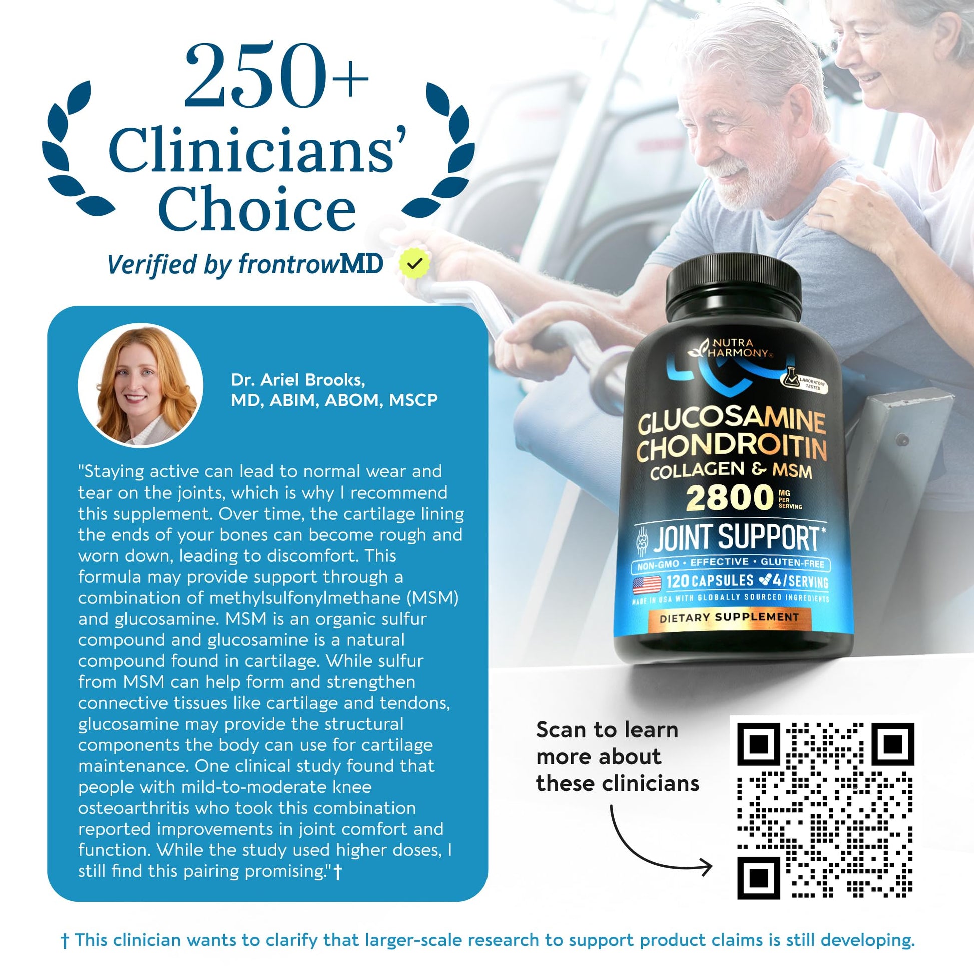 Nutraharmony 2800 mg joint health supplement capsules