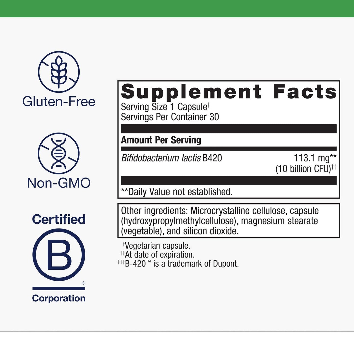 Metagenics UltraFlora Control authentic USA imported gut health capsules nutritional facts label closeup