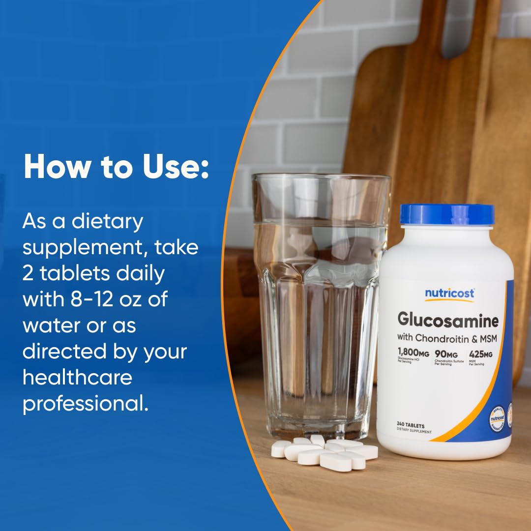 Nutricost glucosamine compound tablets storage directions and batch details text