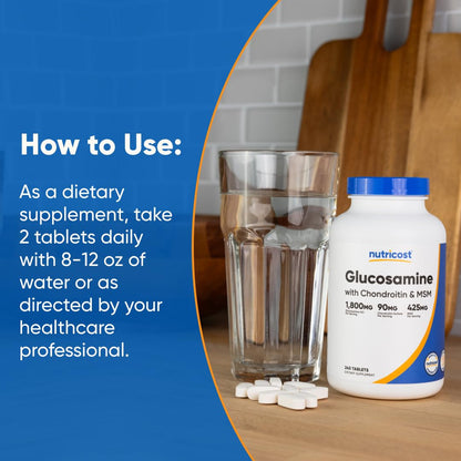 Nutricost glucosamine compound tablets storage directions and batch details text