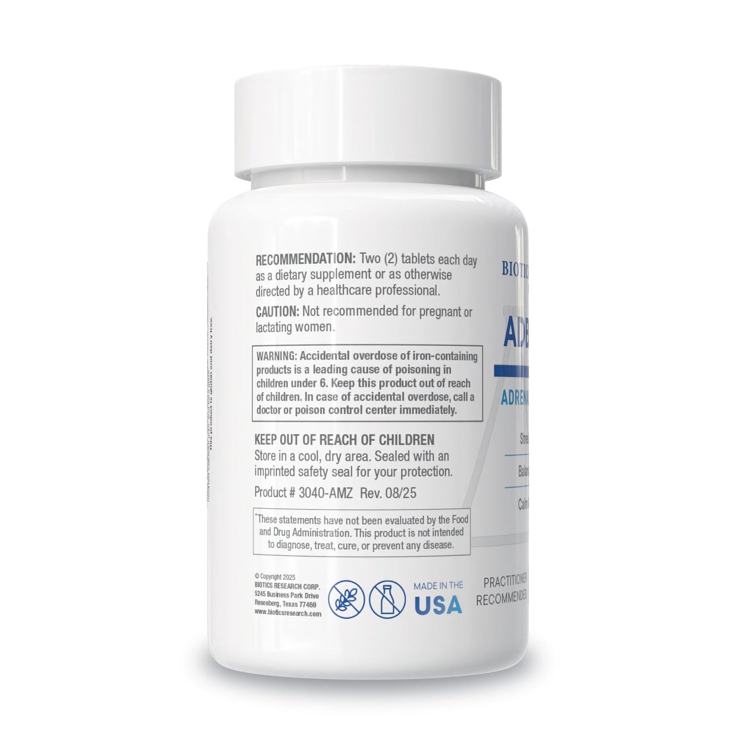 Biotics Research ADB5 Plus 90 Tablets close up of the product label.