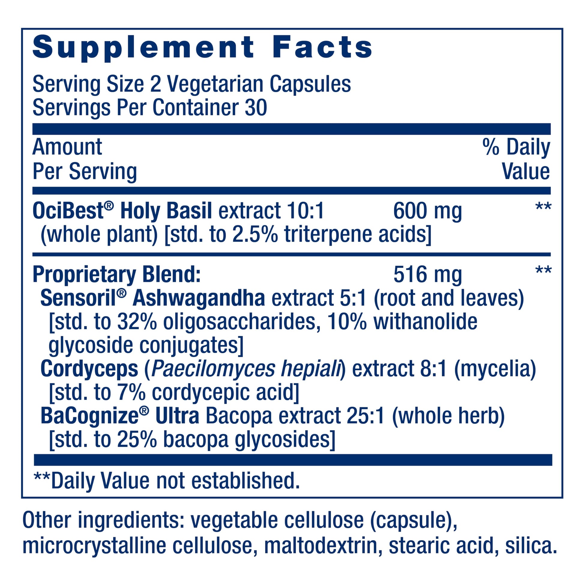 Life Extension Adrenal Energy Formula non-GMO gluten-free certifications view