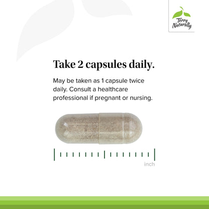 Terry Naturally Adrenaplex energy and hormone balance supplement container sitting upright.