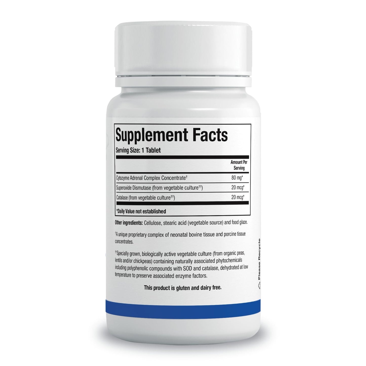 Authentic Biotics Research adrenal support tablets packaging side view