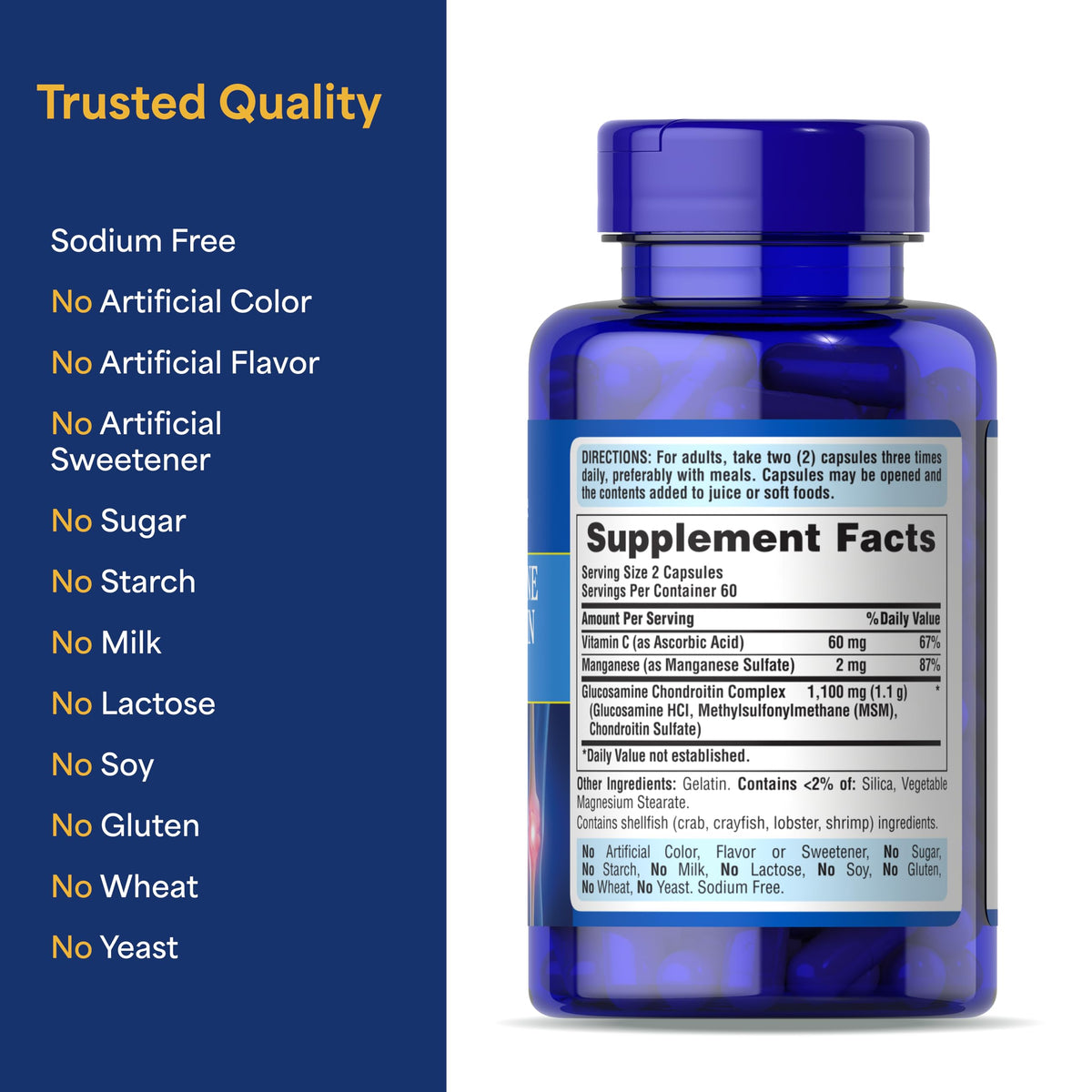 Puritan's Pride joint support formula cap and seal view