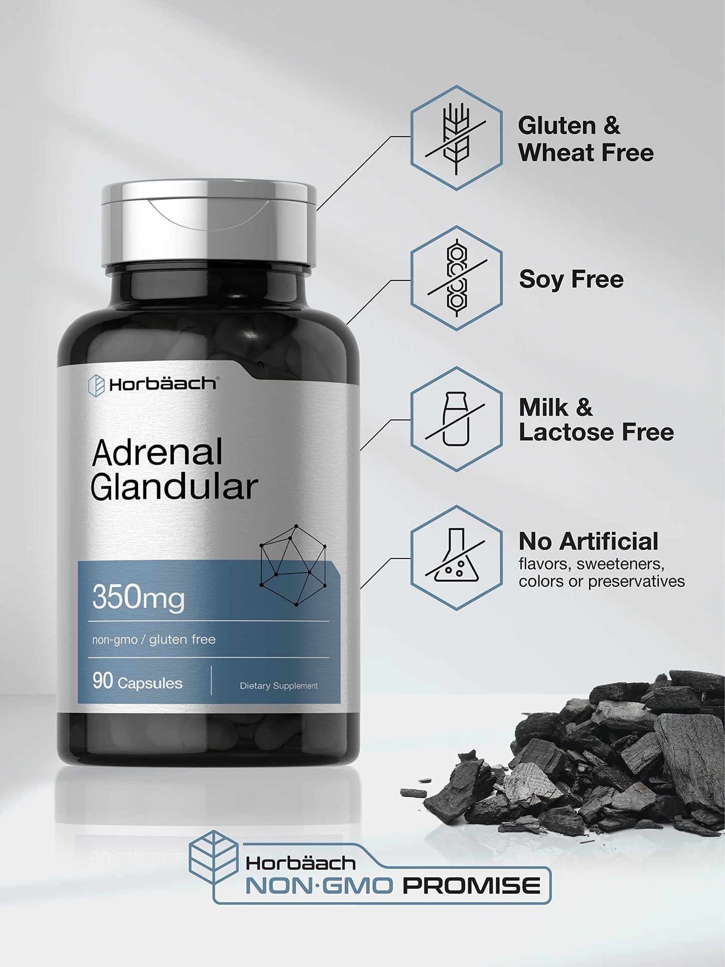 Authentic freeze dried bovine adrenal glandular tissue 350mg capsules
