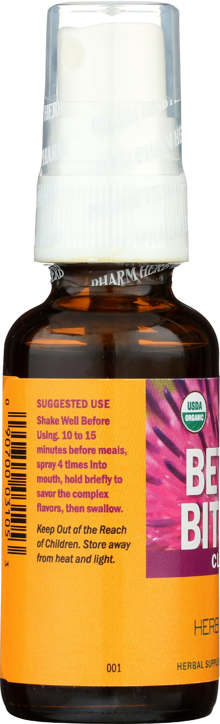 Herb Pharm Better Bitters Classic packaging displaying USDA organic seal and manufacturing details