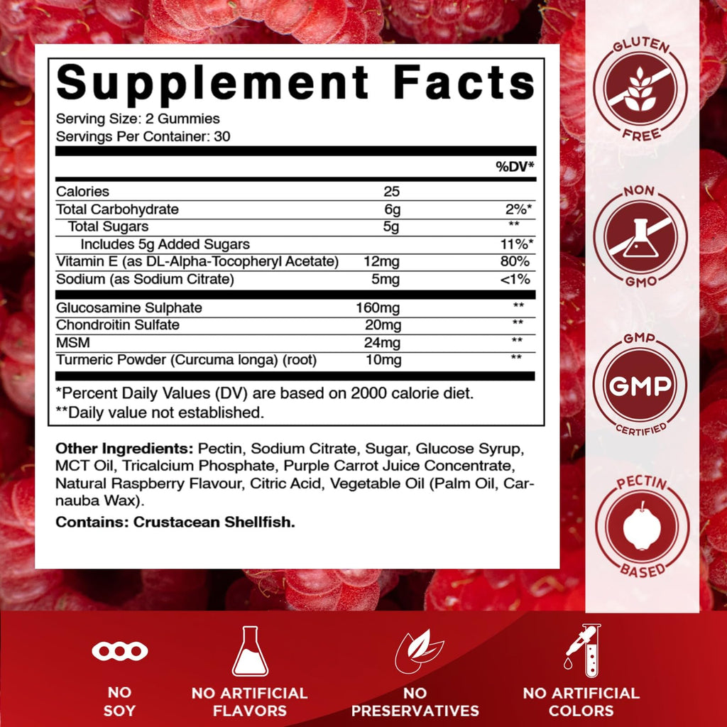 Vitamatic joint support supplement nutritional facts label