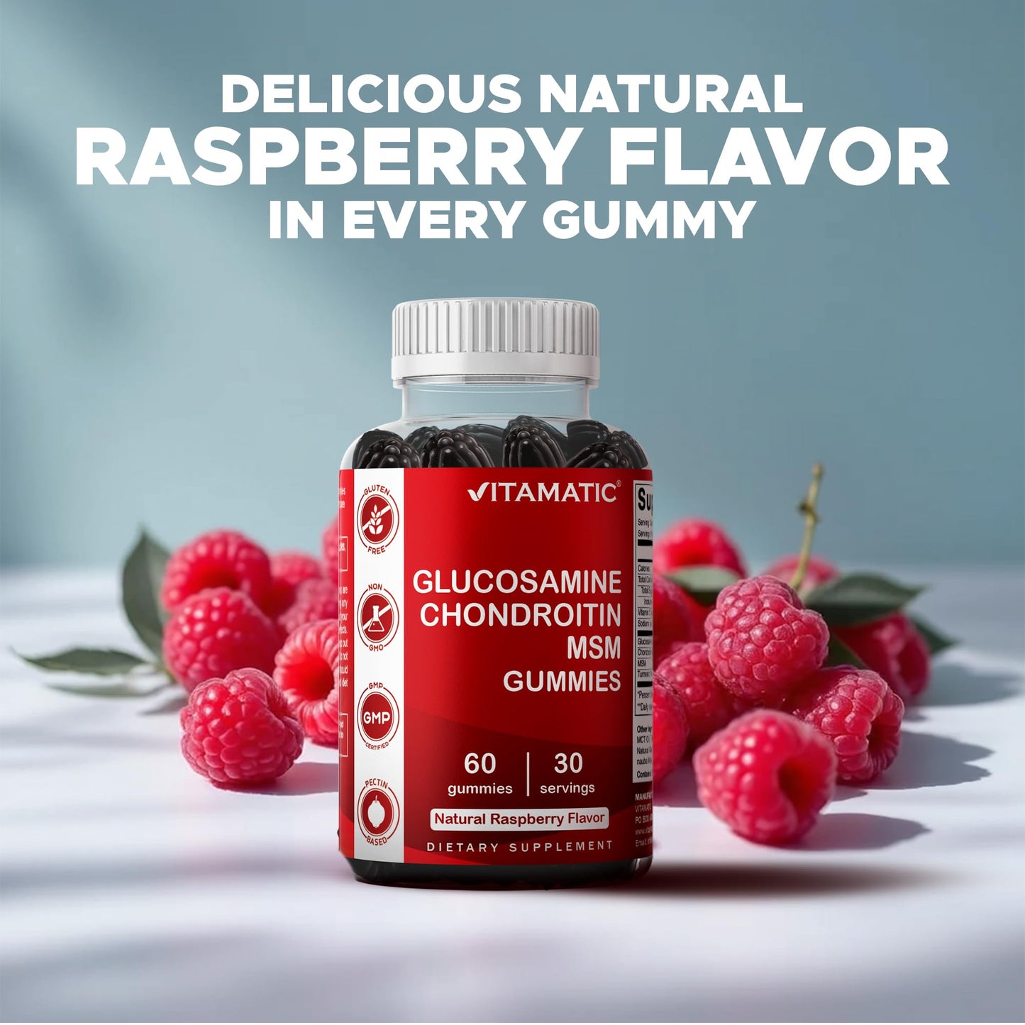 Vegan friendly glucosamine chondroitin gummies 120 count pack