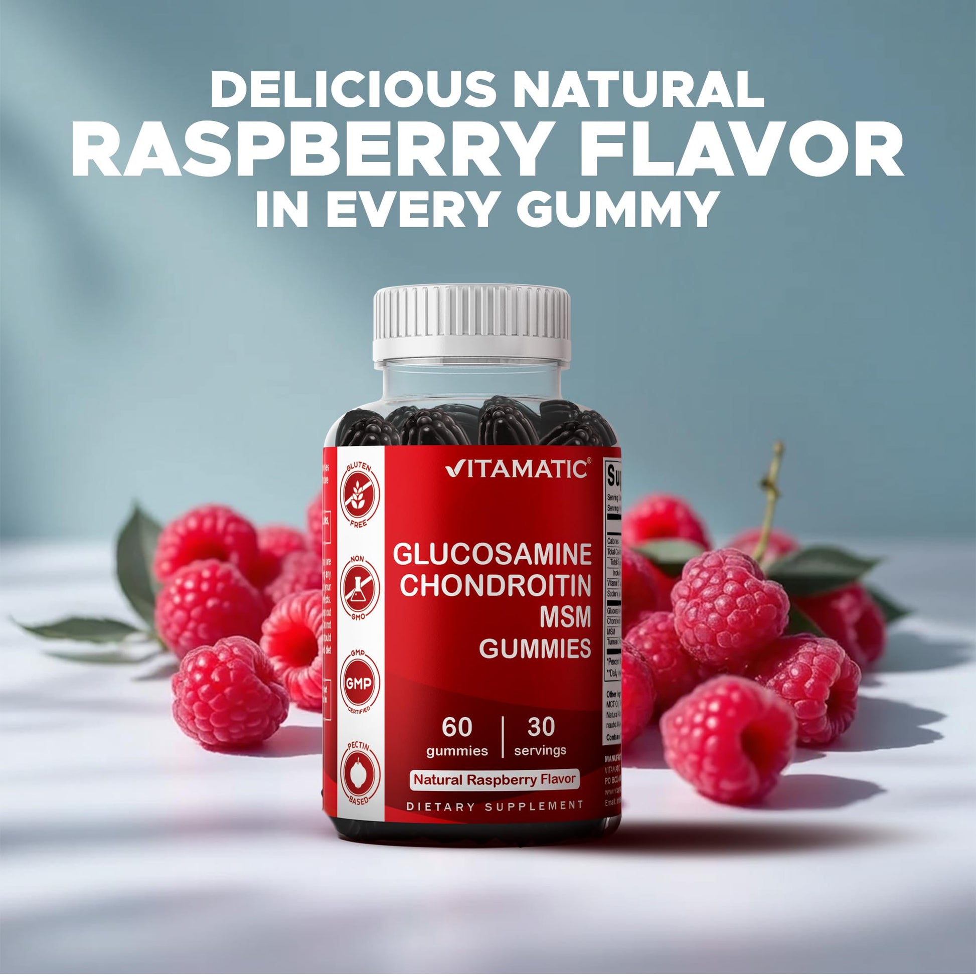 Vegan friendly glucosamine chondroitin gummies 120 count pack