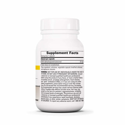 Integrative Therapeutics DHEA 25 mg micronized hormone supplement side panel ingredients
