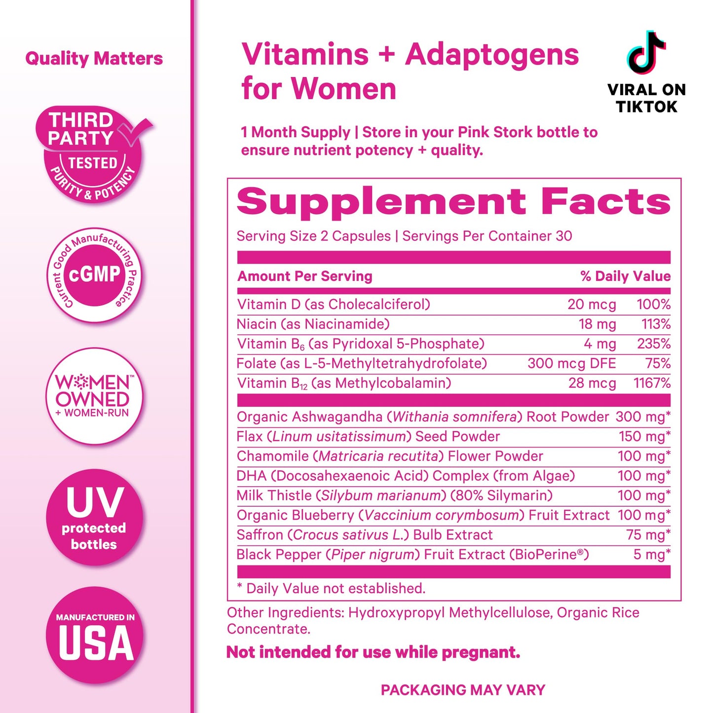 USA imported dietary supplement for womens cortisol management