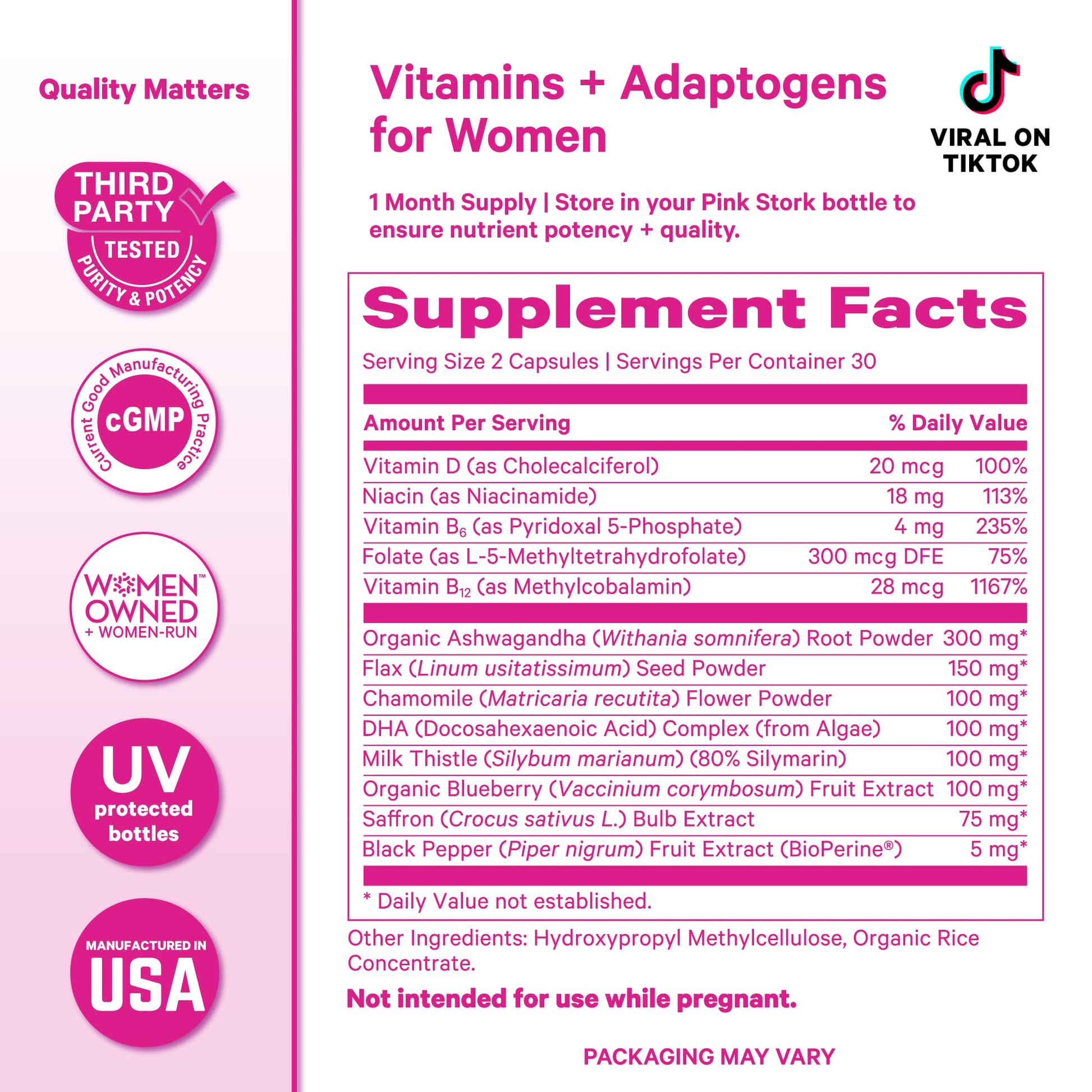 USA imported dietary supplement for womens cortisol management