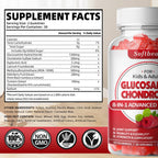 Softbear sugar free joint supplement gummy bears and fresh raspberries
