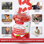 Softbear raspberry flavored joint health gummies in bowl