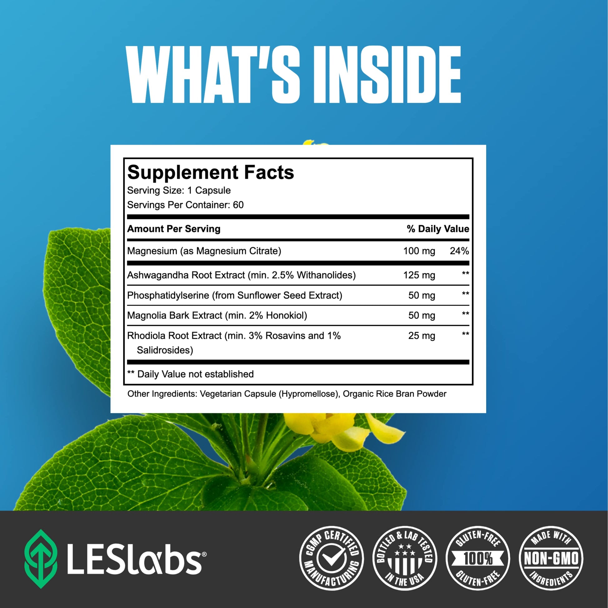 LES Labs Cortisol Health adaptogenic stress management formula bottle