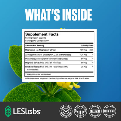 LES Labs Cortisol Health adaptogenic stress management formula bottle