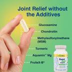 Close up of capsules showing joint support formula ingredients