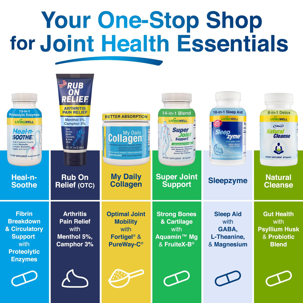 Lifestyle shot of dietary supplement bottles for joint flexibility