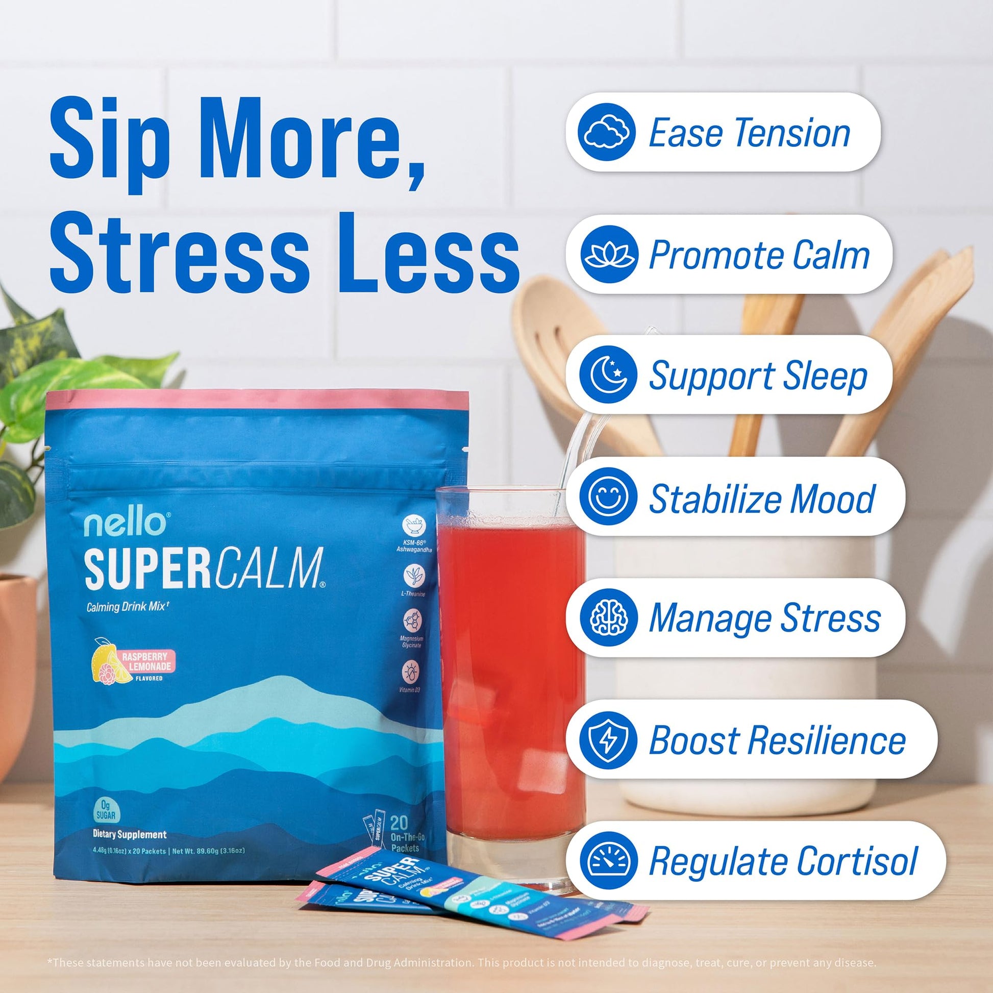 Nello Supercalm sleep aid supplement supplement facts label view