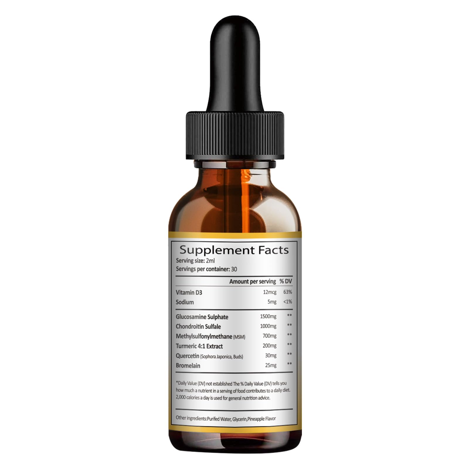 Totaria Glucosamine Chondroitin MSM liquid nutritional information