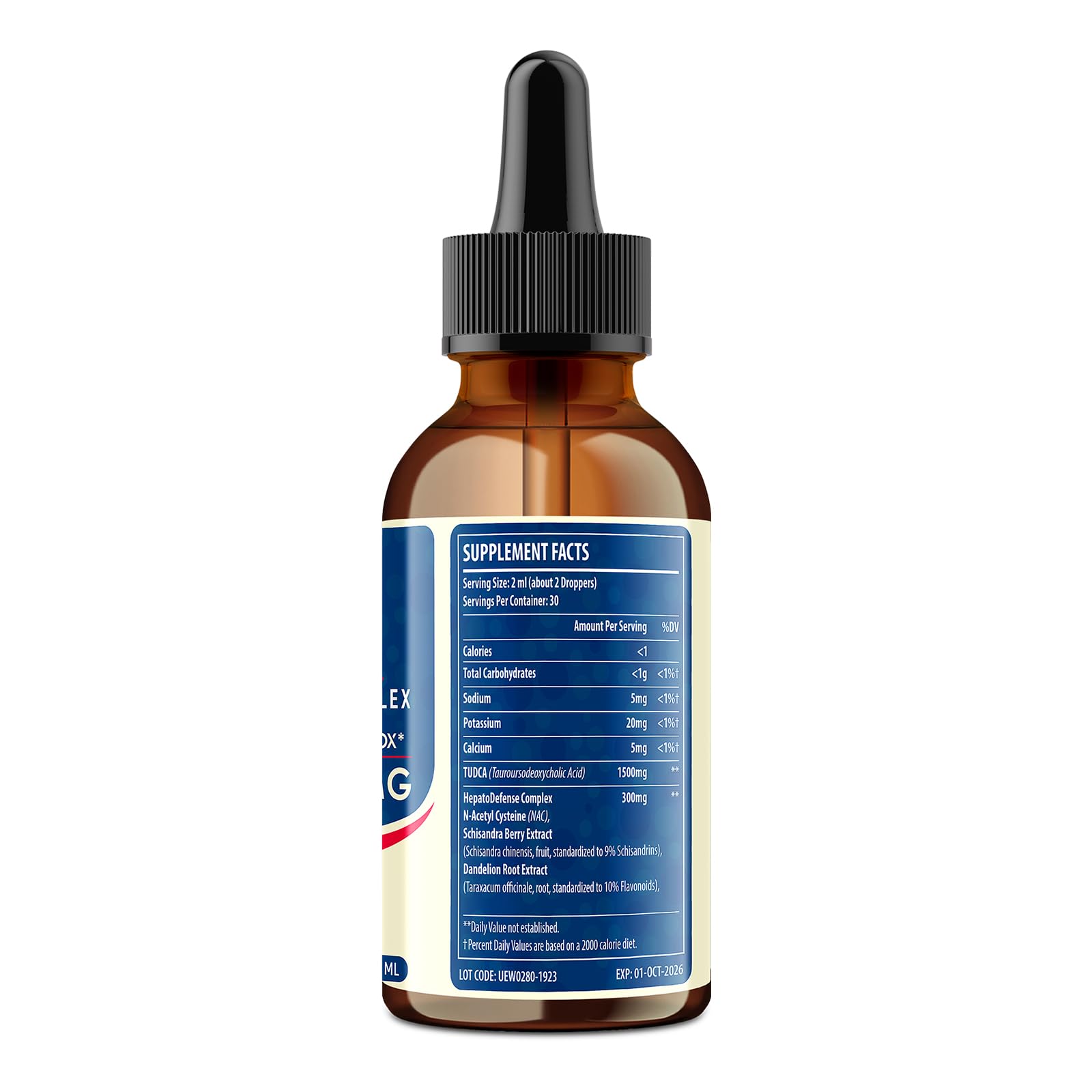 LimerenxLush HepatoDefense complex bile salts drops packaging back side details