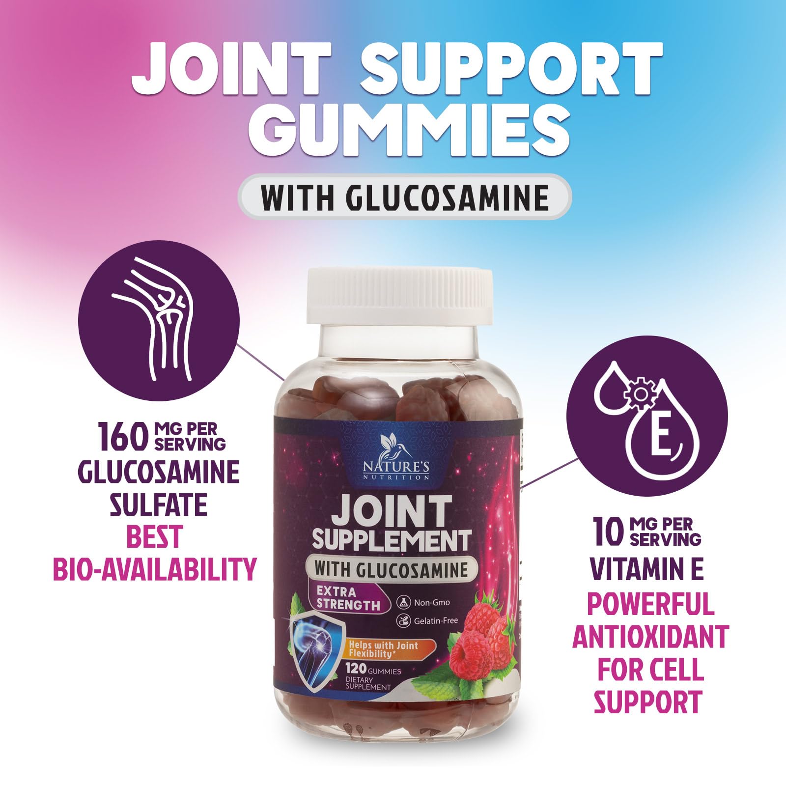 Authentic USA imported glucosamine and vitamin E dietary supplement for cartilage health