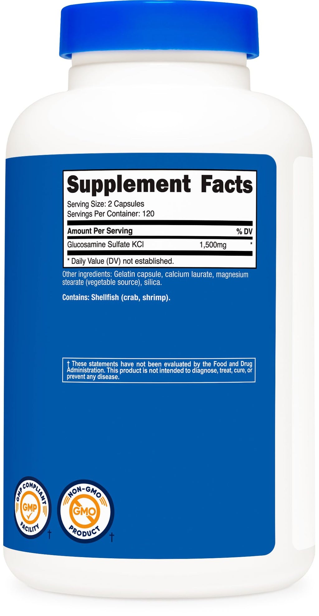 Nutricost Glucosamine Sulfate ingredients and quality certifications