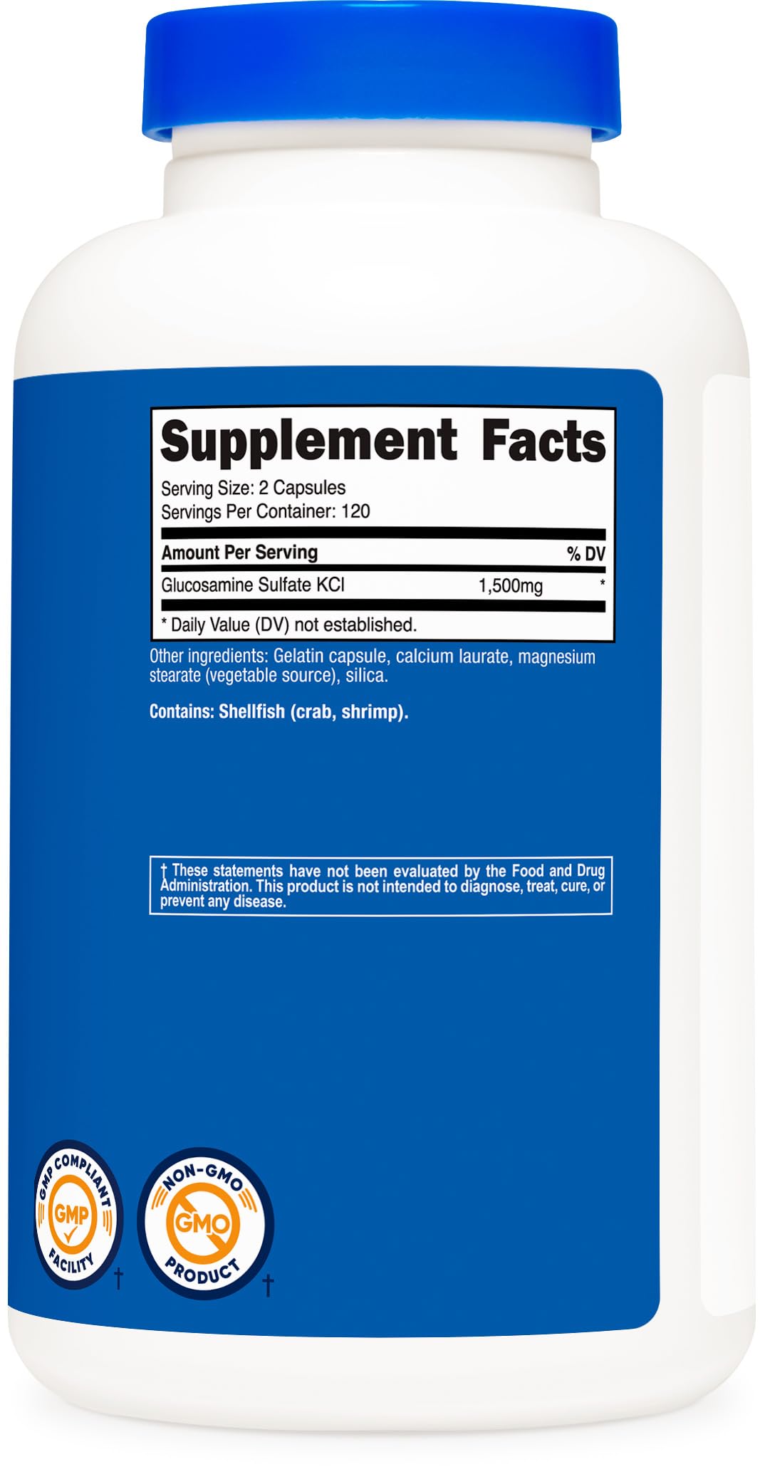 Nutricost Glucosamine Sulfate daily dosage instructions and serving size details